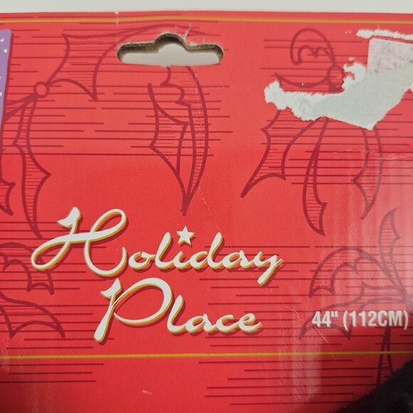 Holiday Place 44in Snowman Christmas Tree Skirt Plush Fabric Buttons Stitching - Picture 2 of 11